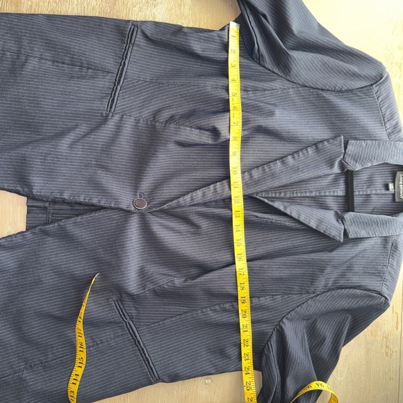 Lane Bryant Navy‎ Blue Pinstripe Blazer Jacket Women Plus Size size 22 preloved - Picture 6 of 12